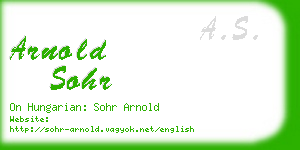 arnold sohr business card